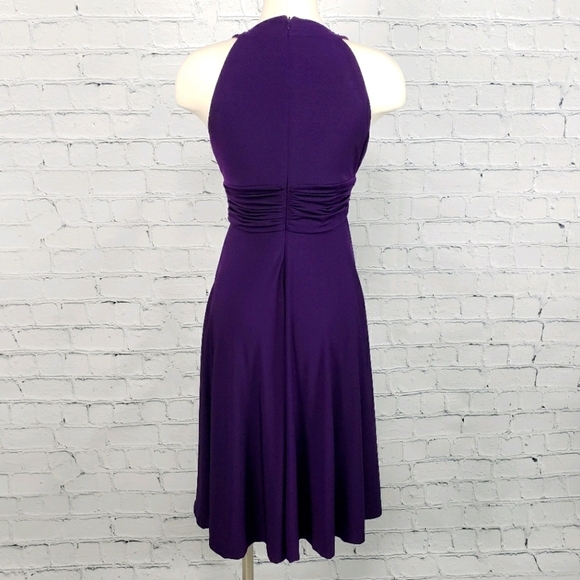 Jessica Howard Womens Formal Dress Size 4 Deep Purple Prom Flowy Evening Gown - Picture 2 of 13